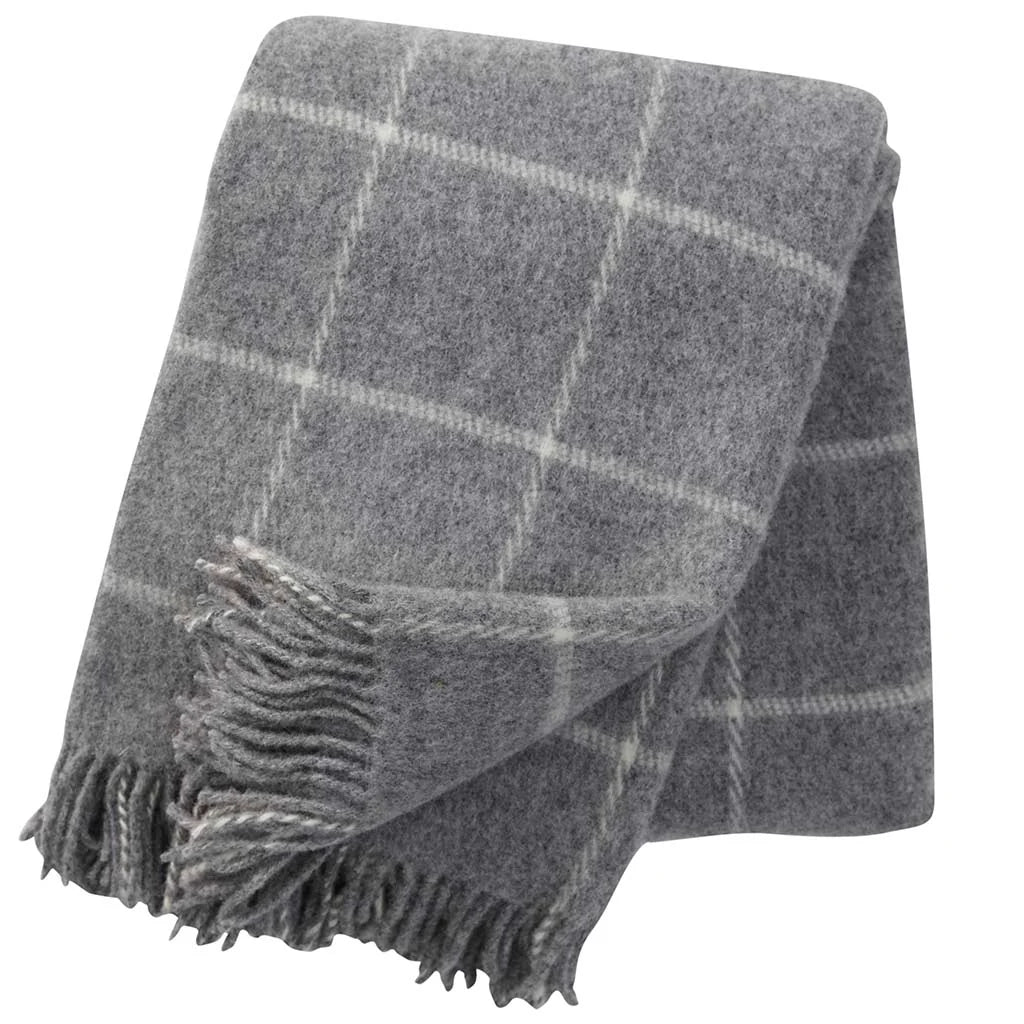 Klippan - Vinga Island light grey, woven woollen throw