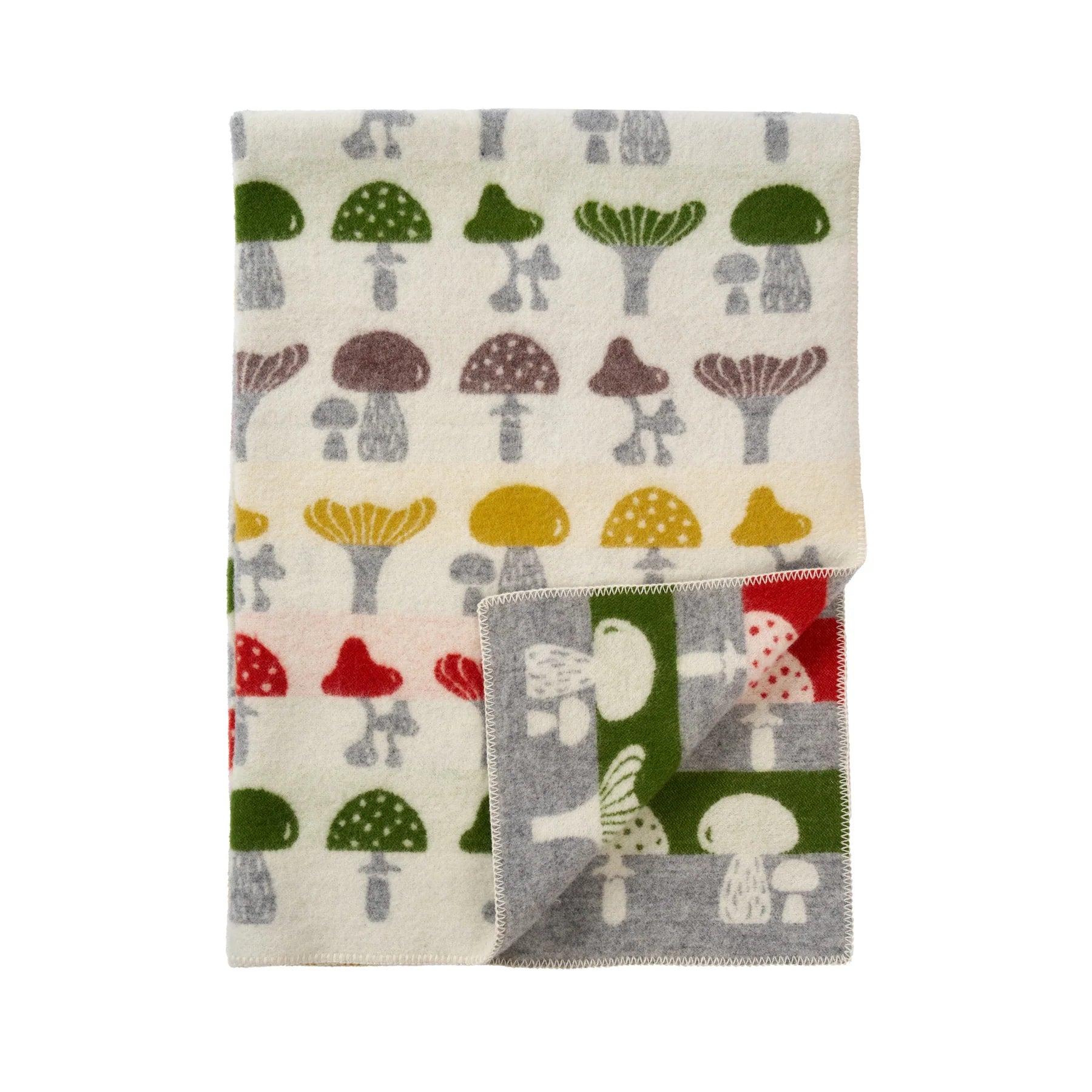 Klippan - Mushroom multi, woven blanket, 100% lambswool oeko-tex