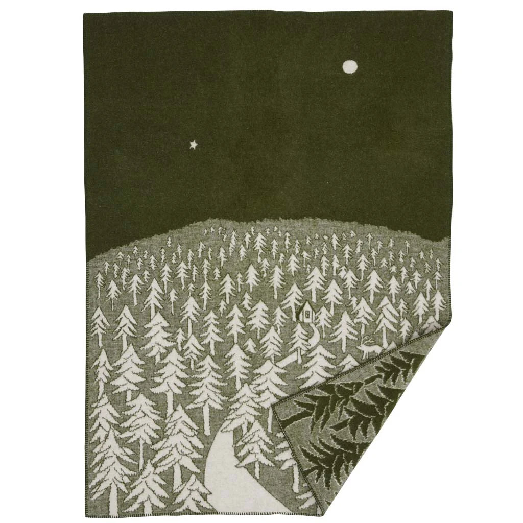 Klippan - House in the forest ullfilt, grön