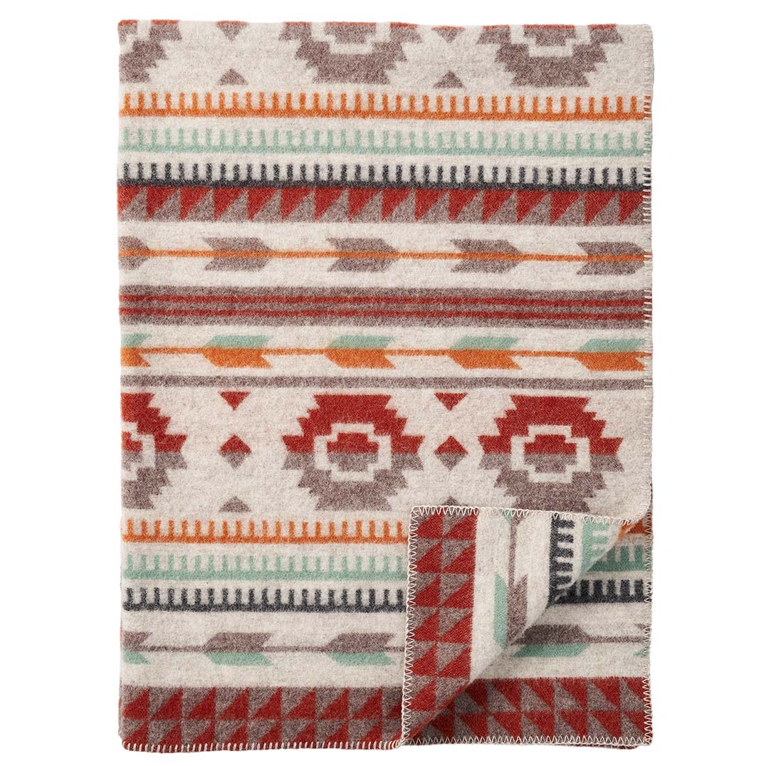Klippan - Arrow multi woven blanket, 100% lambs wool