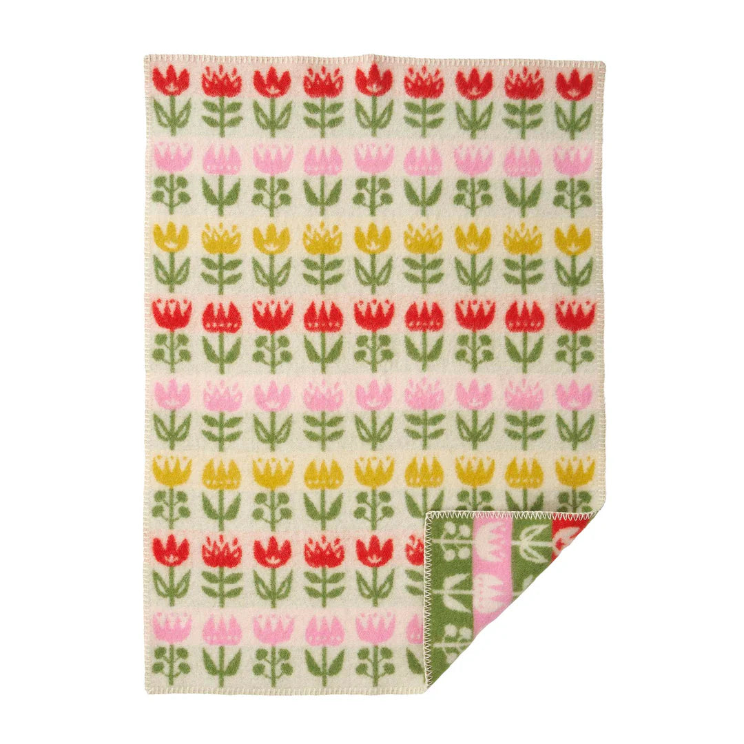 Klippan - Tulip baby multi, woven wool blanket 100% lambswool oeko-te