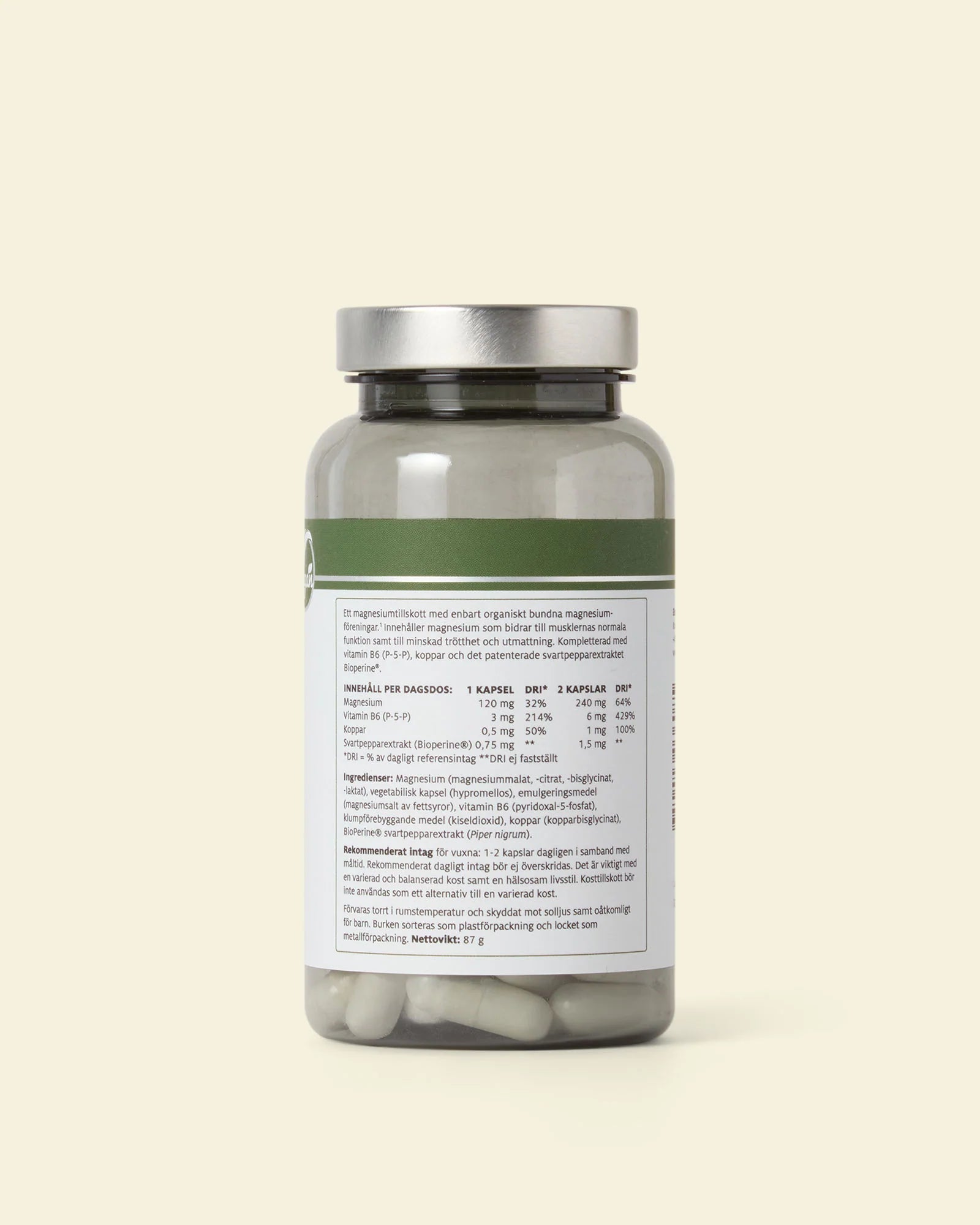 Elexir Organisk Magnesium 120 mg 90 kapslar